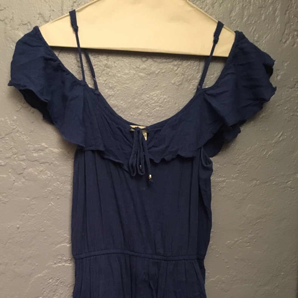 Royal blue short cold shoulder summer dress